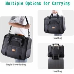 Borsa Portatile Per Animali Domestici Con Tracolla Regolabile + Imbottitura Morbida Staccabile -Cibi per gatti Italia 94290079 3