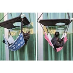Amaca Per Gatti Trasportino Per Animali Morbido E Traspirante Allacciatura Regolabile E Gancio In Metallo Amaca Bifacciale (2 Pezzi) -Cibi per gatti Italia 94291524 4