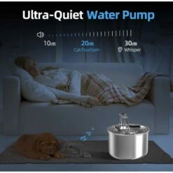 Fontana Per Gatti, Fontana Per Animali Domestici In Acciaio Inossidabile Per Gatti Con Pompa Ultra Silenziosa 9 Fontana Per Gatti, Fontana Per Animali Domestici In Acciaio Inossidabile Per Gatti Con Pompa Ultra Silenziosa -Cibi per gatti Italia 94295475 3