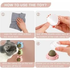 4 Pezzi Catnip Ball Con Coperchio, Rotazione A 360 °, Catnip Wall Ball, Catnip Toy, Cat Toy, Catnip Ball -Cibi per gatti Italia 94307278 5