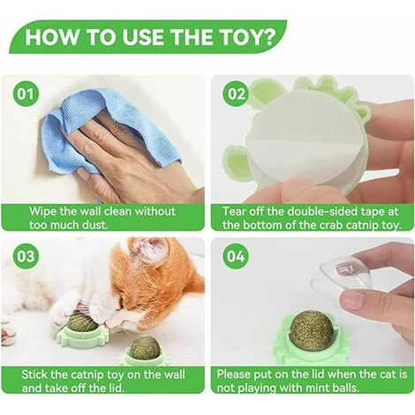 2 Pezzi Palla Di Erba Gatta Con Coperchio, Rotazione A 360°, Sfera Di Erba Gatta, Giocattolo Di Erba Gatta, Giocattolo Per Gatti, Palla Di Erba Gatta - Verde 7 2 Pezzi Palla Di Erba Gatta Con Coperchio, Rotazione A 360°, Sfera Di Erba Gatta, Giocattolo Di Erba Gatta, Giocattolo Per Gatti, Palla Di Erba Gatta - Verde - immagine 5