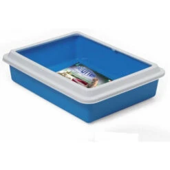 Lettiera Cassetta Gatto Media Con Cornice Colore: Azzurro