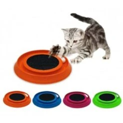Trade Shop - Gioco Interattivo Con Tira Graffi Per Gatti Happy Cat Made In Italy ø 35 Cm