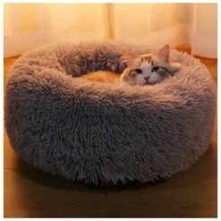 Cuccia Per Cani Cuccia Rotonda Cuccia Per Animali Domestici Cuccia Per Sonno Profondo Cuccia Per Cani E Gatti Invernali Cuccia Per Animali Domestici, Grigio Scuro M 50cm -Cibi per gatti Italia 95219056 3