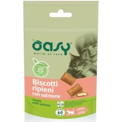 Oasy Biscotti Ripieni per Gatto Da 60 Gr Salmone