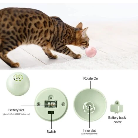 Palla Interattiva Per Gatti Con Luce A LED, Giocattolo Interattivo Per Gatti Per Interni, Grido Animale Analogico, Regalo Felino Sferico 2 Pezzi (palla Musicale Rosa, Palla Musicale Verde) 5 Palla Interattiva Per Gatti Con Luce A LED, Giocattolo Interattivo Per Gatti Per Interni, Grido Animale Analogico, Regalo Felino Sferico 2 Pezzi (palla Musicale Rosa, Palla Musicale Verde) - immagine 3