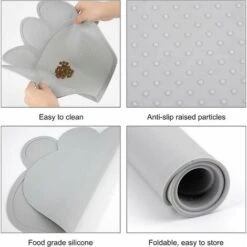 Tappetino Per Ciotola Per Cani E Gatti Tappetino Per Alimenti In Silicone Per Animali Domestici Tappetino Per Alimentazione Antiscivolo Facile Da Indossare （Grigio） -Cibi per gatti Italia 95787899 4