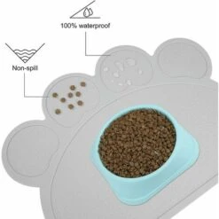 Tappetino Per Ciotola Per Cani E Gatti Tappetino Per Alimenti In Silicone Per Animali Domestici Tappetino Per Alimentazione Antiscivolo Facile Da Indossare （Grigio） -Cibi per gatti Italia 95787899 5