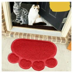 Tappetino Per Lettiera Per Gatti Zampa Ciotola Per Alimentazione Tovaglietta Per Gatti Tappetino Per Lettiera Antiscivolo Tappetino Per Lettiera Impermeabile Accessori Per Gatti 30x40cm（Rosso） -Cibi per gatti Italia 95788231 4