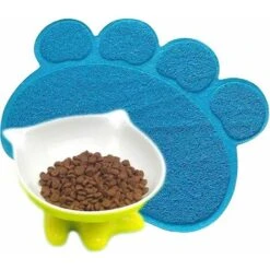 Tappetino Per Lettiera Per Gatti Zampa Ciotola Per Alimentazione Tovaglietta Per Gatti Tappetino Per Lettiera Antiscivolo Tappetino Per Lettiera Impermeabile Accessori Per Gatti 30x40cm（Blu） -Cibi per gatti Italia 95789540 5