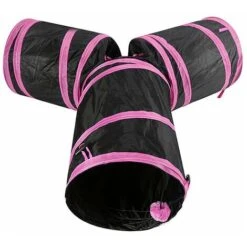Tunnel Per Gatti, Tre Uscite, Diametro 24 Cm, Nero E Rosa 9 Tunnel Per Gatti, Tre Uscite, Diametro 24 Cm, Nero E Rosa -Cibi per gatti Italia 96150536 3