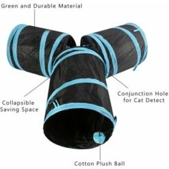 Tunnel Per Gatti, Tre Uscite, Diametro 24 Cm, Nero E Rosa 10 Tunnel Per Gatti, Tre Uscite, Diametro 24 Cm, Nero E Rosa -Cibi per gatti Italia 96150536 4
