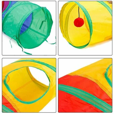 Tunnel Per Gatti Domestici, Tunnel Per Gatti Pieghevole, Tubo Giocattolo Pieghevole Per Animali Domestici, Con Palla Giocattolo, Adatto A Conigli, Cuccioli, Furetti, Porcellini D'India, Aumenta Il Div 4 Tunnel Per Gatti Domestici, Tunnel Per Gatti Pieghevole, Tubo Giocattolo Pieghevole Per Animali Domestici, Con Palla Giocattolo, Adatto A Conigli, Cuccioli, Furetti, Porcellini D'India, Aumenta Il Div - immagine 2