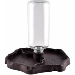 Dispenser D'acqua Per Rettili Mangiatoia Per Tartarughe Mangiatoia Per Tartarughe Mangiatoia 2 In 1 Mangiatoia In Plastica A Prova Di Perdite Accessori - Marrone