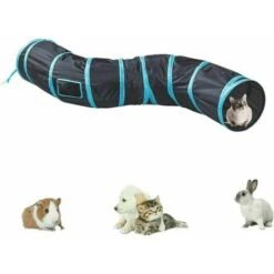 Tunnel Labirinto Interattivo, Pieghevole E Leggero In Tessuto Stropicciato Con Pom Pom E Campanelli Per Gatti, Coniglietti, Gattini, Cuccioli, Furetti O Porcellini D'India