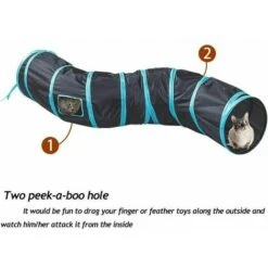 Tunnel Labirinto Interattivo, Pieghevole E Leggero In Tessuto Stropicciato Con Pom Pom E Campanelli Per Gatti, Coniglietti, Gattini, Cuccioli, Furetti O Porcellini D'India -Cibi per gatti Italia 96220632 4