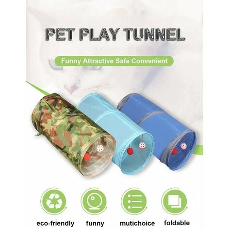 Tessuto Increspato Interattivo, Pieghevole E Leggero 5 Tunnel Labirinto Con Pompon E Campana Per Gatti, Piccoli Conigli, Gattini, Cuccioli, Furetti O Porcellini D'India 5 Tessuto Increspato Interattivo, Pieghevole E Leggero 5 Tunnel Labirinto Con Pompon E Campana Per Gatti, Piccoli Conigli, Gattini, Cuccioli, Furetti O Porcellini D'India - immagine 3