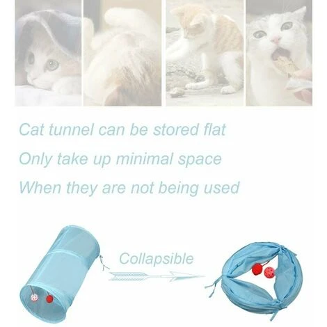 Tessuto Increspato Interattivo, Pieghevole E Leggero 5 Tunnel Labirinto Con Pompon E Campana Per Gatti, Piccoli Conigli, Gattini, Cuccioli, Furetti O Porcellini D'India 6 Tessuto Increspato Interattivo, Pieghevole E Leggero 5 Tunnel Labirinto Con Pompon E Campana Per Gatti, Piccoli Conigli, Gattini, Cuccioli, Furetti O Porcellini D'India - immagine 4