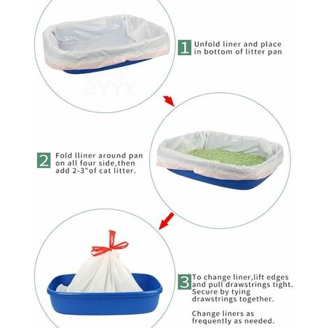 Sacchetti Per Lettiera Per Gatti, Confezione Da 10, Fodera Per Animali Domestici Con Coulisse (confezione Da 10 Grandi) 4 Sacchetti Per Lettiera Per Gatti, Confezione Da 10, Fodera Per Animali Domestici Con Coulisse (confezione Da 10 Grandi) - immagine 2