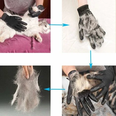 LITZEE Accessori Per Toelettatura Gatti Guanti Per Toelettatura Animali Guanti Morbidi Per Animali, Perfetti Per Massaggiare E Recuperare I Peli Di Cani, Gatti, Cavalli (nero) 7 LITZEE Accessori Per Toelettatura Gatti Guanti Per Toelettatura Animali Guanti Morbidi Per Animali, Perfetti Per Massaggiare E Recuperare I Peli Di Cani, Gatti, Cavalli (nero) - immagine 5