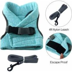 Pettorina Per Gatti LITZEE Pettorina Per Gatti - Set Di Pettorina E Guinzaglio Per Gatti Ultraleggeri Imbracatura Per Gattini Regolabile A Prova Di Perdite Per Cucciolo Di Coniglio Furetto (verde ， L) -Cibi per gatti Italia 96301050 3