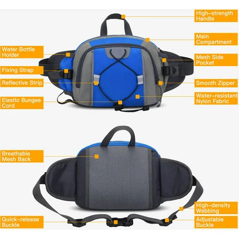 Marsupio Marsupio Marsupio Con Portaborraccia Per Uomo Donna Per Corsa All'aperto Escursioni In Bicicletta Viaggiare 5 Marsupio Marsupio Marsupio Con Portaborraccia Per Uomo Donna Per Corsa All'aperto Escursioni In Bicicletta Viaggiare - immagine 3