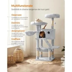 FEANDREA Albero Per Gatti, Tiragraffi, Morbido, Blu Grigiastro Da SONGMICS -Cibi per gatti Italia 96922867 3