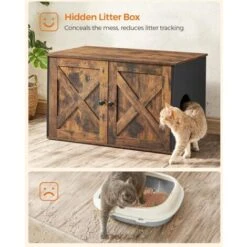 FEANDREA Mobile Lettiera Per Gatti, Albero Per Gatti, Marrone Vintage E Nero Da SONGMICS 9 FEANDREA Mobile Lettiera Per Gatti, Albero Per Gatti, Marrone Vintage E Nero Da SONGMICS -Cibi per gatti Italia 96923267 3