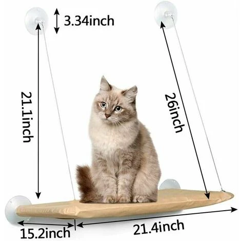 Amaca Per Gatti Montata Su Finestra Per Posatoio Per Gatti, Ventosa Sospesa Letto Per Animali Confortevole, Resistente, Resistente, Spazio Di Archiviazione (55 X 32 Cm) 4 Amaca Per Gatti Montata Su Finestra Per Posatoio Per Gatti, Ventosa Sospesa Letto Per Animali Confortevole, Resistente, Resistente, Spazio Di Archiviazione (55 X 32 Cm) - immagine 2