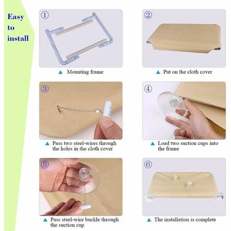 Amaca Per Gatti Montata Su Finestra Per Posatoio Per Gatti, Ventosa Sospesa Letto Per Animali Confortevole, Resistente, Resistente, Spazio Di Archiviazione (55 X 32 Cm) 5 Amaca Per Gatti Montata Su Finestra Per Posatoio Per Gatti, Ventosa Sospesa Letto Per Animali Confortevole, Resistente, Resistente, Spazio Di Archiviazione (55 X 32 Cm) - immagine 3