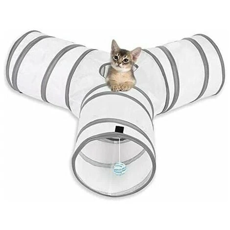 Gioco Per Gatti A Tunnel Per Gatti, Gioco A Tubo Pieghevole A 3 Vie, Adatto A Gatti, Conigli, Cani, Animali Domestici 3 Gioco Per Gatti A Tunnel Per Gatti, Gioco A Tubo Pieghevole A 3 Vie, Adatto A Gatti, Conigli, Cani, Animali Domestici
