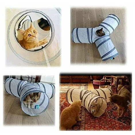 Gioco Per Gatti A Tunnel Per Gatti, Gioco A Tubo Pieghevole A 3 Vie, Adatto A Gatti, Conigli, Cani, Animali Domestici 7 Gioco Per Gatti A Tunnel Per Gatti, Gioco A Tubo Pieghevole A 3 Vie, Adatto A Gatti, Conigli, Cani, Animali Domestici - immagine 5