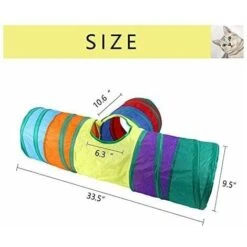 Tunnel Interattivo Per Gatti - Giocattolo Per Animali Domestici - Tunnel Di Gioco Per Gatti, Gattini, Conigli, Cuccioli - Pieghevole (Rainbow T Style) -Cibi per gatti Italia 97077282 3
