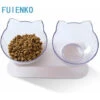 Ciotola Doppia Per Gatti, Ciotola Antiscivolo Con Supporto In Plastica 29 X 15 X 8 Cm Bianco FUiENKO -Cibi per gatti Italia 97242960 1