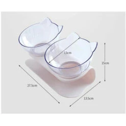 Ciotola Doppia Per Gatti, Ciotola Antiscivolo Con Supporto In Plastica 29 X 15 X 8 Cm Bianco FUiENKO -Cibi per gatti Italia 97242960 4