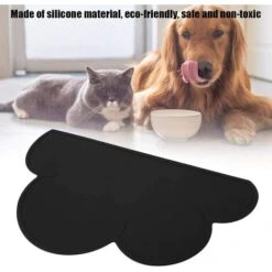 Tappetino Per Cibo Per Gatti Ciotola Per Alimenti Per Animali Tappetino Per Cani Cucciolo Di Gatto Cuscino Per Tovaglietta Per Acqua In Silicone (nero) -Cibi per gatti Italia 97875108 3