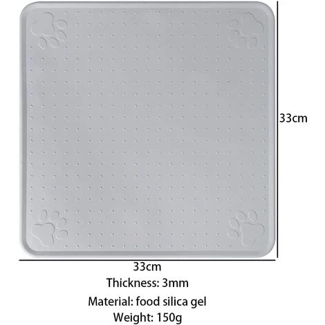 Tappetino Per Alimenti Per Animali Domestici, Tappetino Per Alimenti Per Cani E Gatti, Tappetino Per Alimenti Antiscivolo, Tappetino Per Ciotola Per Cani (33x33cm/grigio) 4 Tappetino Per Alimenti Per Animali Domestici, Tappetino Per Alimenti Per Cani E Gatti, Tappetino Per Alimenti Antiscivolo, Tappetino Per Ciotola Per Cani (33x33cm/grigio) - immagine 2