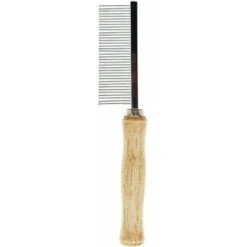 Ferribiella Pettine Con 37 Denti E Manico Di Legno Per Cani E Gatti