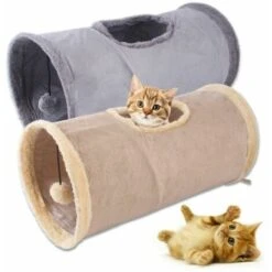 Tunnel Pieghevole Per Gatti, Tunnel Per Animali Domestici, Giocattolo Per Gatti, Cani, Animali Domestici, Grigio Scuro - Grigio Scuro -Cibi per gatti Italia 98121542 3