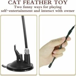 Giocattoli Di Piume Di Gatto Con Campana E Ventosa Canna Da Pesca Interattiva Per Gattini Da Interno -Cibi per gatti Italia 98125012 5