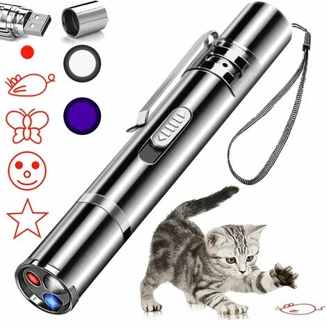 Giocattolo Laser Per Gatti Puntatore Luminoso A Led Rosso Giocattoli Interattivi Per Cani Da Interno Cani A Lungo Raggio 3 Modalità Proiezione Laser Ricarica USB 3 Giocattolo Laser Per Gatti Puntatore Luminoso A Led Rosso Giocattoli Interattivi Per Cani Da Interno Cani A Lungo Raggio 3 Modalità Proiezione Laser Ricarica USB