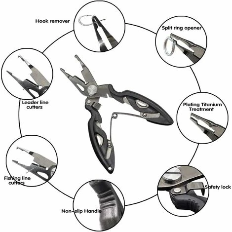 Pezzi Pinze Da Pesca, Pinze Da Pesca Multi-titanio In Acciaio Inossidabile (rimuovere Il Gancio, Taglierina Della Treccia,) Forbici Multifunzionali Strumento Di Rimozione Del Gancio Della Linea Di Tag 7 Pezzi Pinze Da Pesca, Pinze Da Pesca Multi-titanio In Acciaio Inossidabile (rimuovere Il Gancio, Taglierina Della Treccia,) Forbici Multifunzionali Strumento Di Rimozione Del Gancio Della Linea Di Tag - immagine 5