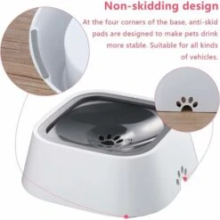 Ciotola Dell'acqua Per Animali Domestici Ciotola Dell'acqua Per Cani Lenta 1,5 L Anti Trabocco Anti Spruzzi Dispenser Per L'acqua Dell'animale Domestico Ciotola Per Alimentazione Degli Animali -Cibi per gatti Italia 98702354 3