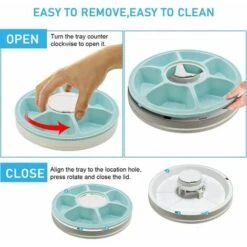 Mangiatoia Automatica Per Animali Domestici Per Gatti Cani Conigli Piccoli Animali 6 Vassoi Per Pasti Secchi E Umidi Con Display LCD Programmabile Timer Digitale Per Il Controllo Delle Porzioni -Cibi per gatti Italia 98717539 5