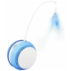 Giocattolo Elettrico Per Gatti Con Palla Cat Tumbler Toy Anti-caduta Led Feather Canna Da Pesca Self-rolling Cat Funny Pet Supplies Blue