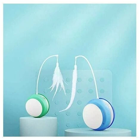 Giocattolo Elettrico Per Gatti Con Palla Cat Tumbler Toy Anti-caduta Led Feather Canna Da Pesca Self-rolling Cat Funny Pet Supplies Blue 4 Giocattolo Elettrico Per Gatti Con Palla Cat Tumbler Toy Anti-caduta Led Feather Canna Da Pesca Self-rolling Cat Funny Pet Supplies Blue - immagine 2