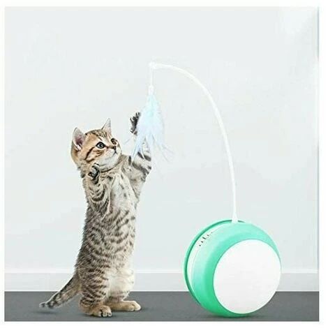 Giocattolo Elettrico Per Gatti Con Palla Cat Tumbler Toy Anti-caduta Led Feather Canna Da Pesca Self-rolling Cat Funny Pet Supplies Blue 5 Giocattolo Elettrico Per Gatti Con Palla Cat Tumbler Toy Anti-caduta Led Feather Canna Da Pesca Self-rolling Cat Funny Pet Supplies Blue - immagine 3