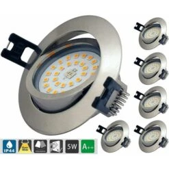 Faretto Da Incasso A LED Slimline Dimmerabile IP44, Faretto Da Incasso Per Bagno 6 5W AC 230V Bianco Caldo 3000K 400LM Lampada Illuminazione Per Bagno Soggiorno Cucina Corridoio Galleria Negozio