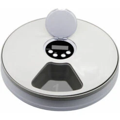 Mangiatoia Automatica Per Animali Domestici Per Gatti, Cani, Conigli E Piccoli Animali, 6 Vassoi Pasto, Cibo Secco E Umido Con Display LCD, Timer Digitale Programmabile, Controllo