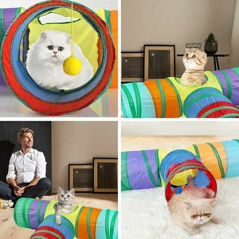 Tunnel Per Gatti Per Gatti Da Interno Tunnel Per Conigli 3 Vie 4 Fori Leggero E Pieghevole Grande Tunnel Per Porcellini D'India Giocattoli Con Pompon Per Piccoli Animali Conigli Nani Porcellini D'Indi 4 Tunnel Per Gatti Per Gatti Da Interno Tunnel Per Conigli 3 Vie 4 Fori Leggero E Pieghevole Grande Tunnel Per Porcellini D'India Giocattoli Con Pompon Per Piccoli Animali Conigli Nani Porcellini D'Indi - immagine 2